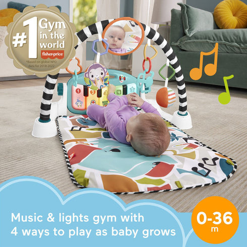 Fisher Price Glow and Grow Kick and Play Gym - Blue